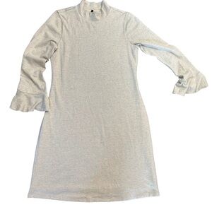 White House Black Market Metallic Shimmer Knit Dress Gray Silver Small